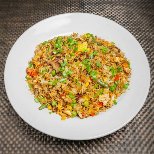 Hot Wok Jerk Rice with Jerk Chicken.